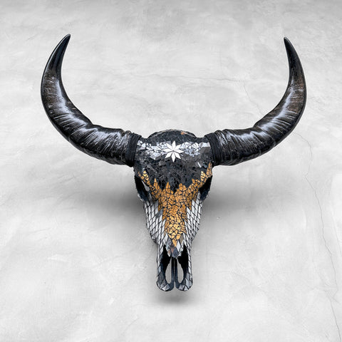 Star Mosaic | Glass Buffalo Skull