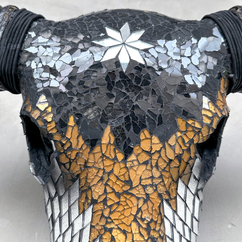 Star Mosaic | Glass Buffalo Skull