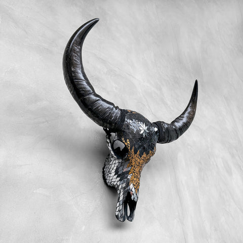 Star Mosaic | Glass Buffalo Skull