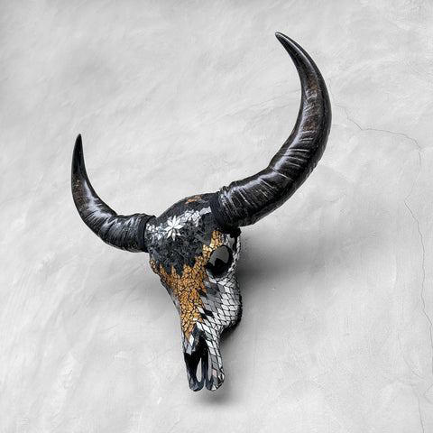 Star Mosaic | Glass Buffalo Skull