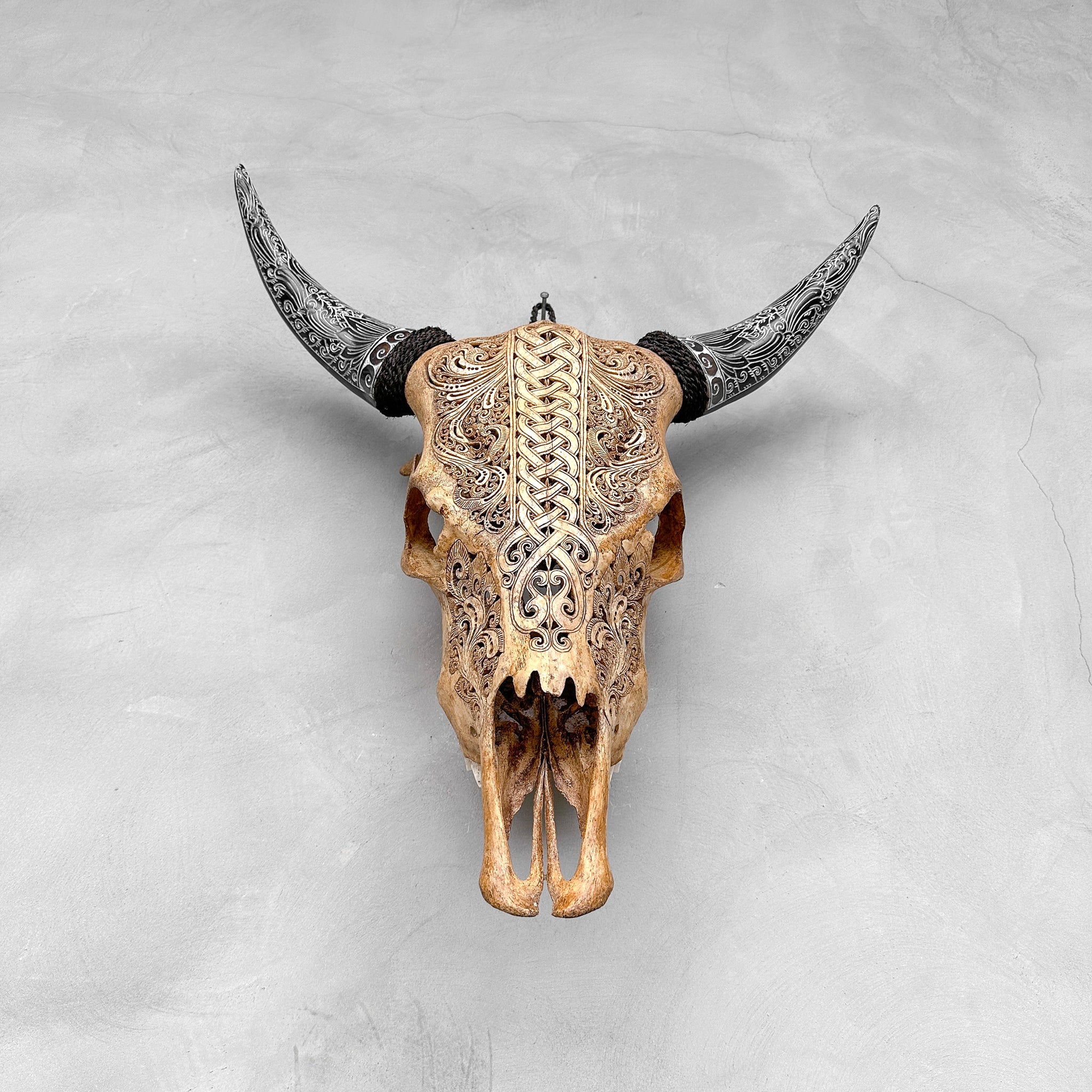 Rustic Rebel | Hand-Carved Cow Skull