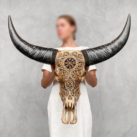 Mythical Trisula | Hand-Carved Buffalo