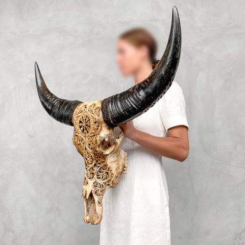 Mythical Trisula | Hand-Carved Buffalo