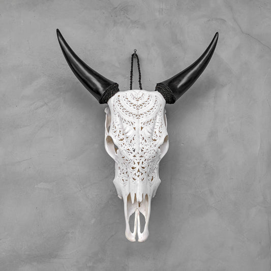 Wild West Badong | Hand-Carved Cow Skull