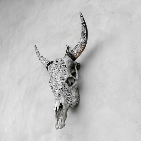 Diamond Ketupat | Hand-Carved Cow Skull